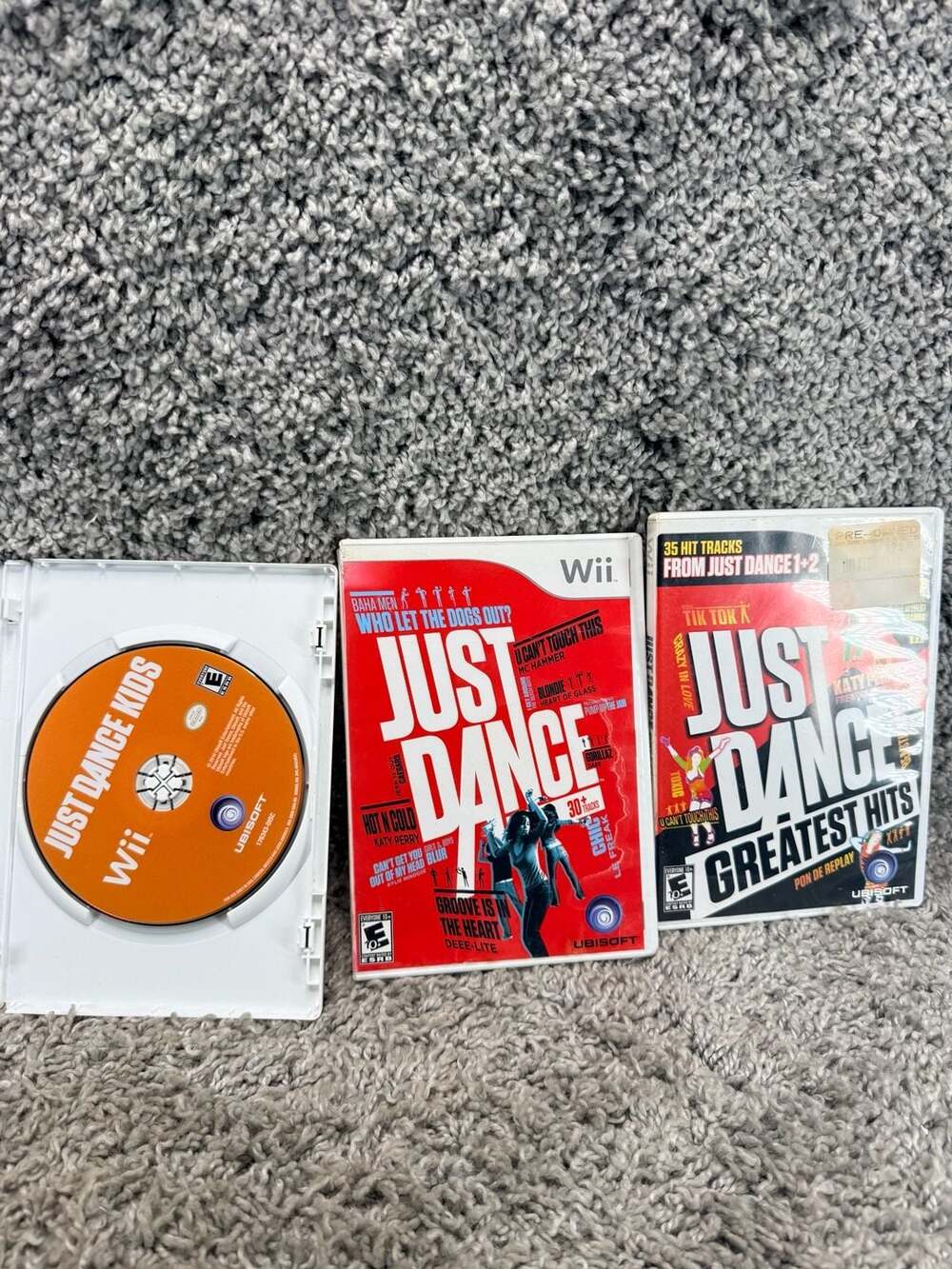 Just Dance, Just Dance Kids, and Just Dance Greatest Hits Nintendo Wii Games